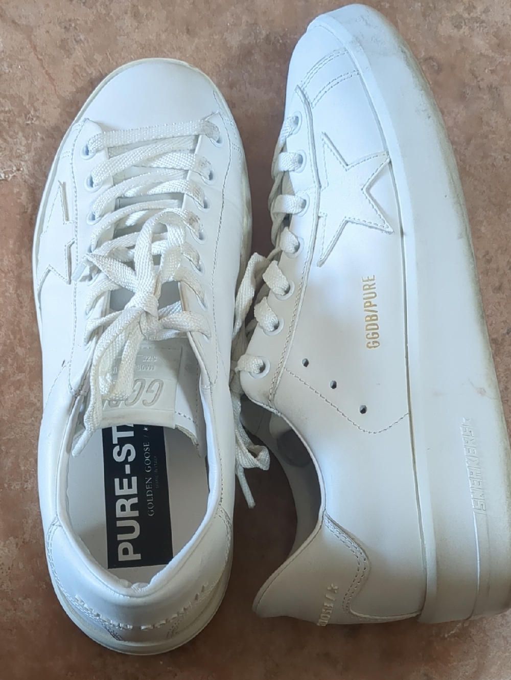 Golden Goose Pure-Star White Sneakers - Picture 2 of 8